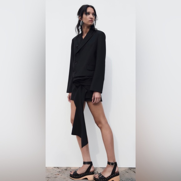 ZARA CROPPED WOOL BLEND BLAZER. Size Xsmall - Picture 5 of 5